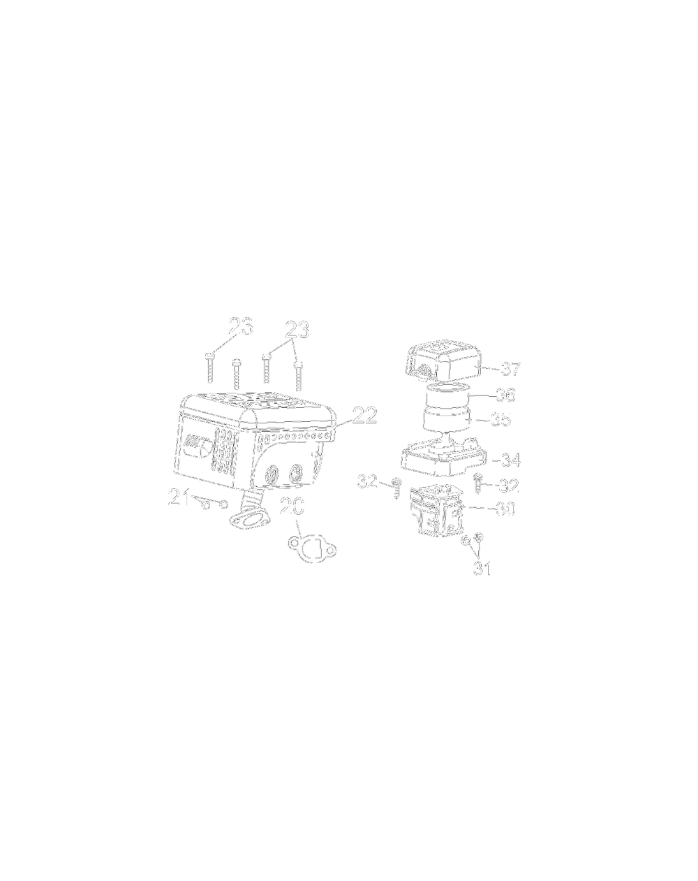 170-T0b Engine / 170-T0b Air Cleanerandmuffler Diagram and Parts List for 21AA40M1052 2012 Yard Machines Tiller